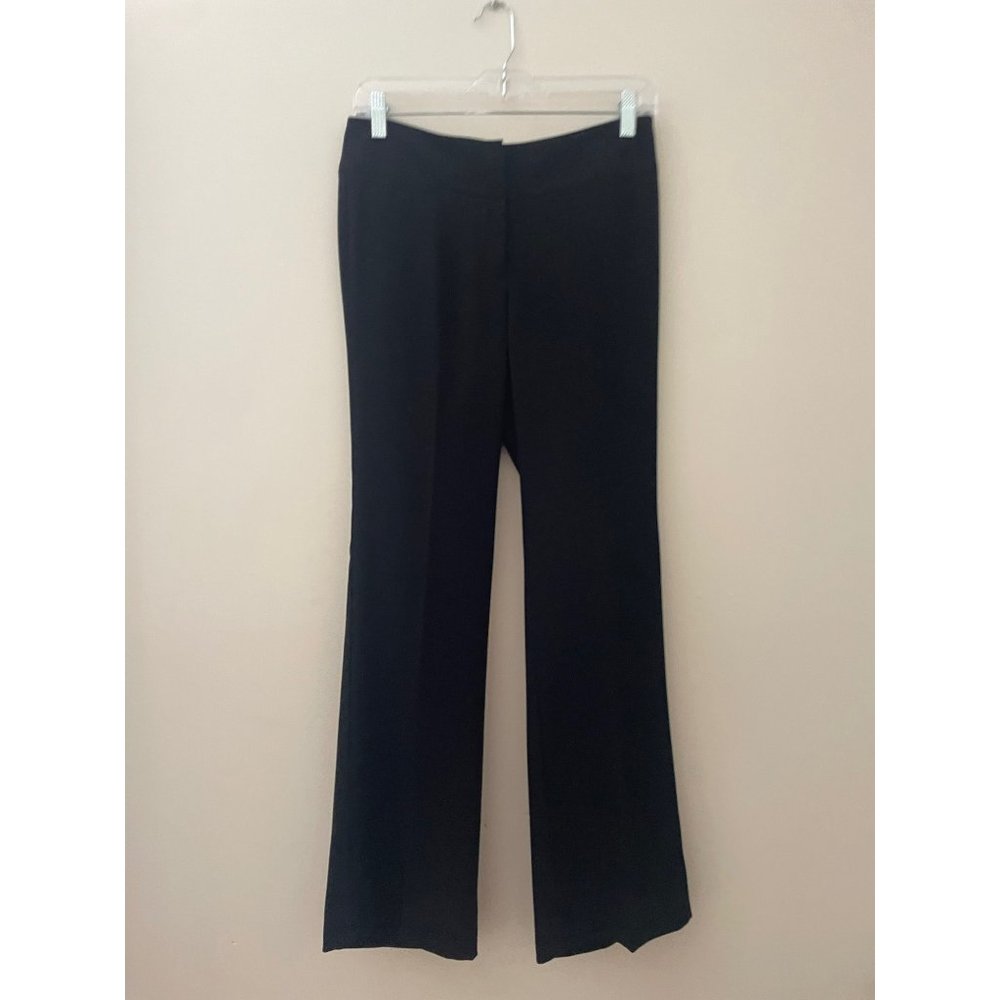 Eileen Fisher classic Black Flat Front Straight Leg pants Size 2 work staple